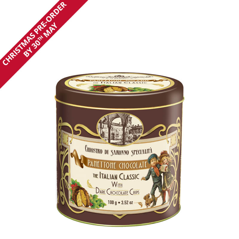 Mini Chocolate Chip Panettone in Vintage Design Gift Tin (Pre-Order Only)
